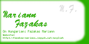 mariann fazakas business card
